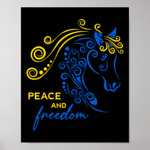 Póster Bandera Ecuestre Ucraniana De Paz Y Libertad Ucran