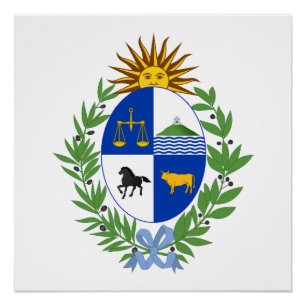 Póster bandera emblema símbolo escudo de armas país Urugu