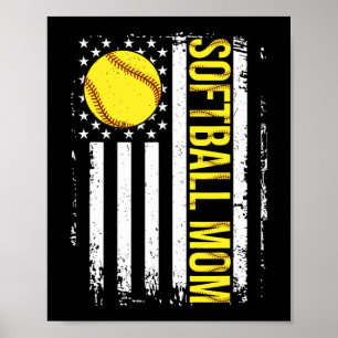 Póster Bandera Equipo de Softball Mujeres de Día de la Ma