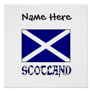 Póster Bandera escocesa Escocia Negra Personalización 