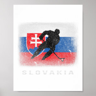 Póster Bandera eslovaca de hockey sobre hielo