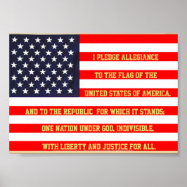 PÓSTER BANDERA ESTADOS UNIDOS CON PALABRAS PROMETIDAS
