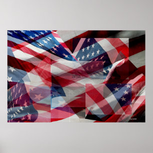 Póster Bandera estadounidense