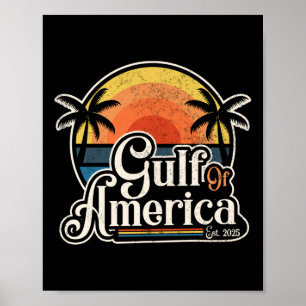 Póster Bandera Estadounidense 2025 Del Golfo De Estados U