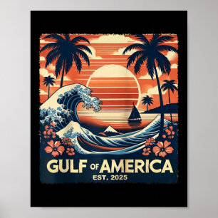 Póster Bandera Estadounidense 2025 Del Golfo De Estados U