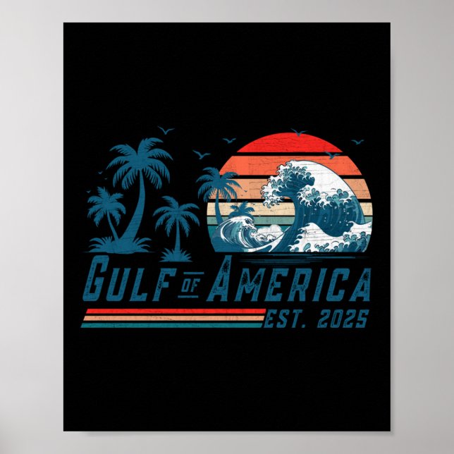 Póster Bandera Estadounidense 2025 Del Golfo De Estados U (Frente)