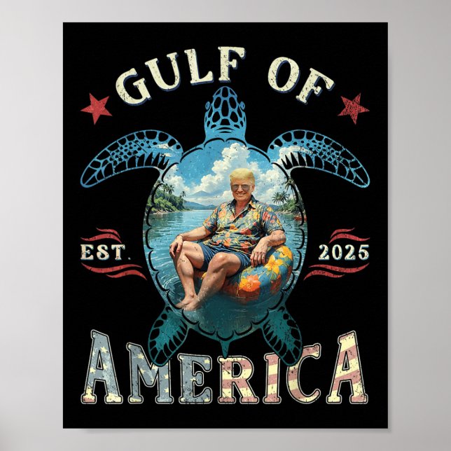 Póster Bandera Estadounidense 2025 Del Golfo De Los Ee.Uu (Frente)