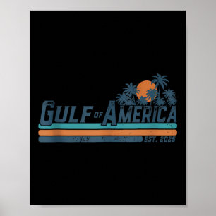 Póster Bandera Estadounidense 2025 Del Golfo Retro De Est