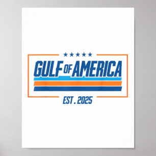 Póster Bandera Estadounidense 2025 Del Golfo Retro De Est