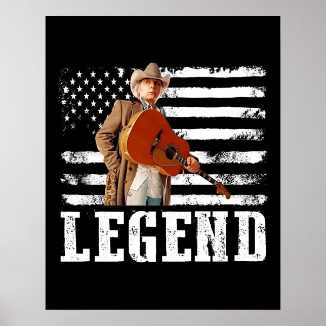 Póster Bandera estadounidense angustiada Dwight Yoakam Si (Frente)
