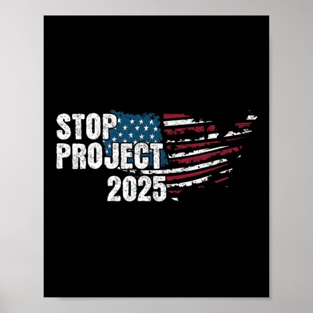 Póster Bandera estadounidense anti Trump del Proyecto 202 (Frente)