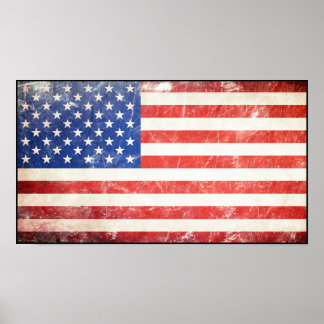 Póster Bandera estadounidense atragantada