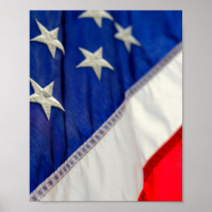 Póster Bandera estadounidense azul blanco rojo