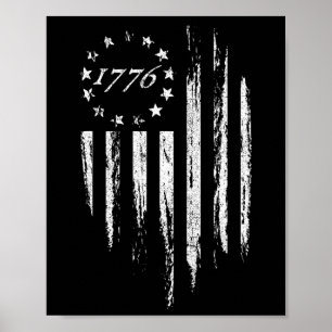 Póster Bandera Estadounidense Betsy Ross 1776 13 Estrella