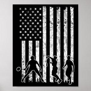 Póster Bandera Estadounidense Camisas Badminton Hombres B