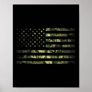 Póster Bandera estadounidense Camo Hombres Mujeres Chicas