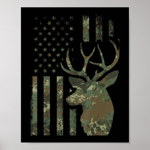 Póster Bandera estadounidense camo regalo de caza de gall