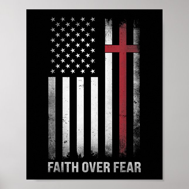 Póster Bandera estadounidense cristiana en Estados Unidos (Frente)