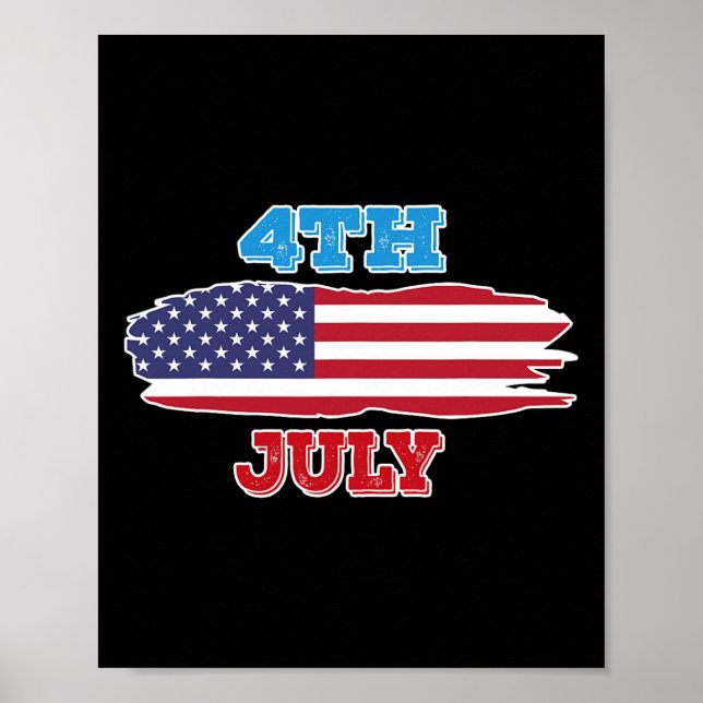 Póster Bandera Estadounidense De 4 Camisas 4 De Julio Par (Frente)