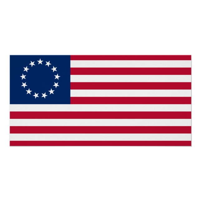 Póster Bandera estadounidense de Betsy Ross (Anverso)