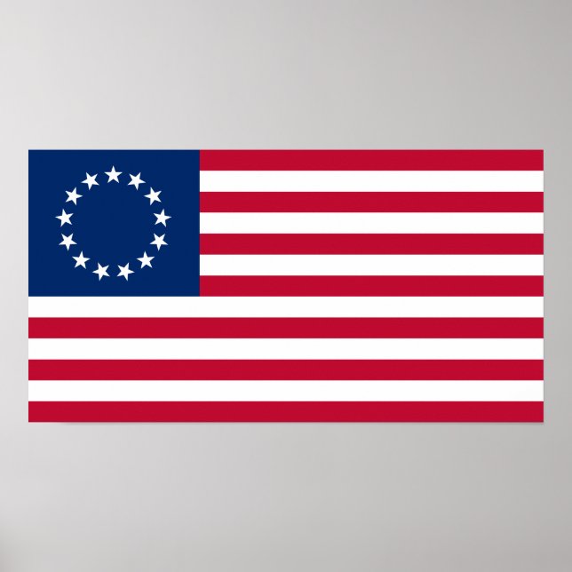 Póster Bandera estadounidense de Betsy Ross (Frente)