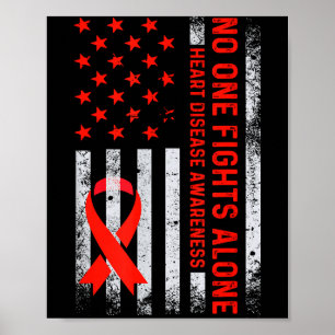 Póster Bandera estadounidense de EE. UU. No luchando solo