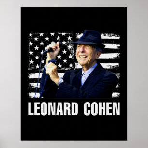 Póster Bandera estadounidense de Leonard Cohen
