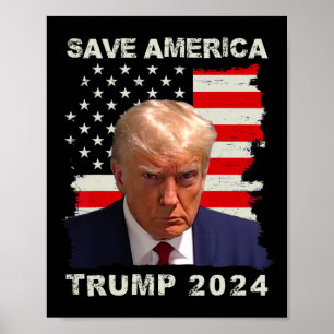 Póster Bandera estadounidense de Trump Free Shot 2024