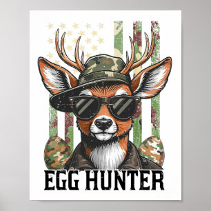 Póster Bandera Estadounidense Deer Y Camo Cap Egter Hunte