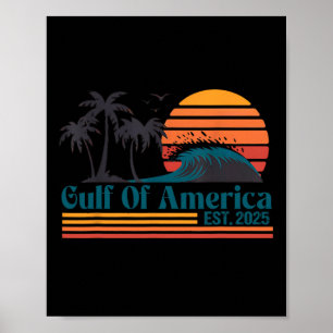 Póster Bandera Estadounidense Del Golfo Retro De Estados 