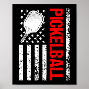 Póster Bandera estadounidense divertida de bolas de póleo