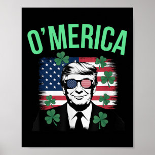 Póster Bandera estadounidense divertida de Omerica Donald