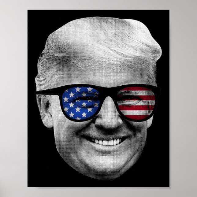 Póster Bandera Estadounidense Donald Trump 4 De Julio (Frente)