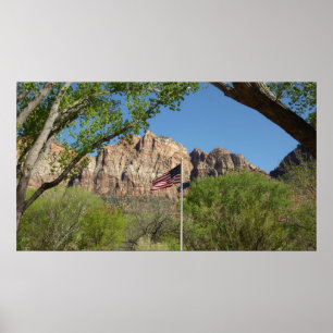 Póster Bandera estadounidense en el Parque Nacional de Zi