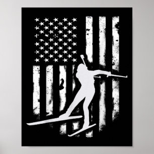 Póster Bandera Estadounidense Esquí Nórdico Guay Skift To