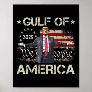 Póster Bandera Estadounidense Est 2025 Del Golfo De Trump