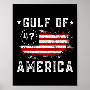 Póster Bandera Estadounidense Graciosa Del Golfo De Eeuu