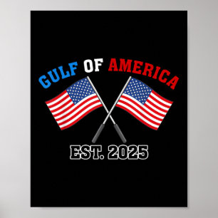 Póster Bandera Estadounidense Gul-f Retro Of America Est 