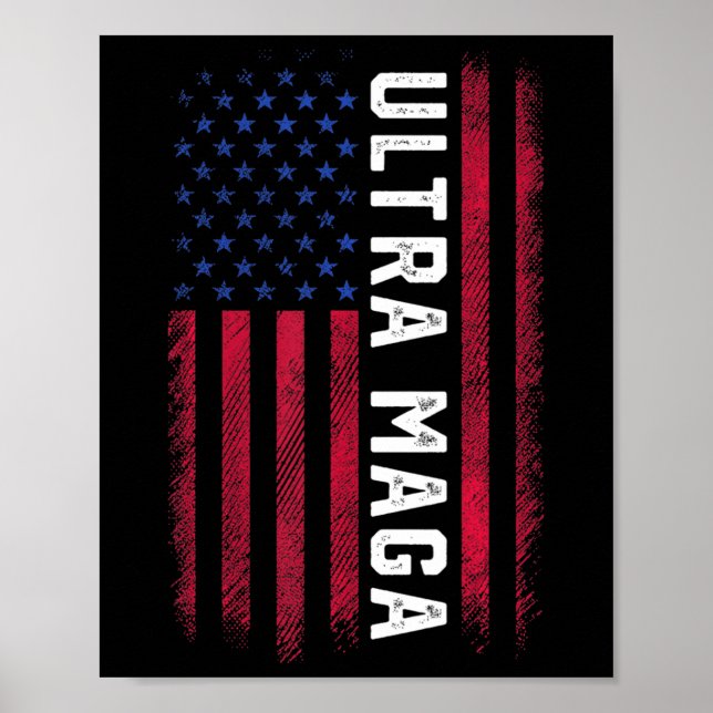 Póster Bandera estadounidense Joe Biden Ultra Maga Ultra  (Frente)