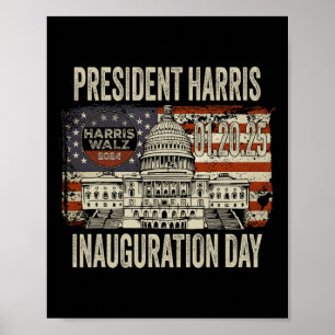 Póster Bandera estadounidense Kamala Harris Inauguración 