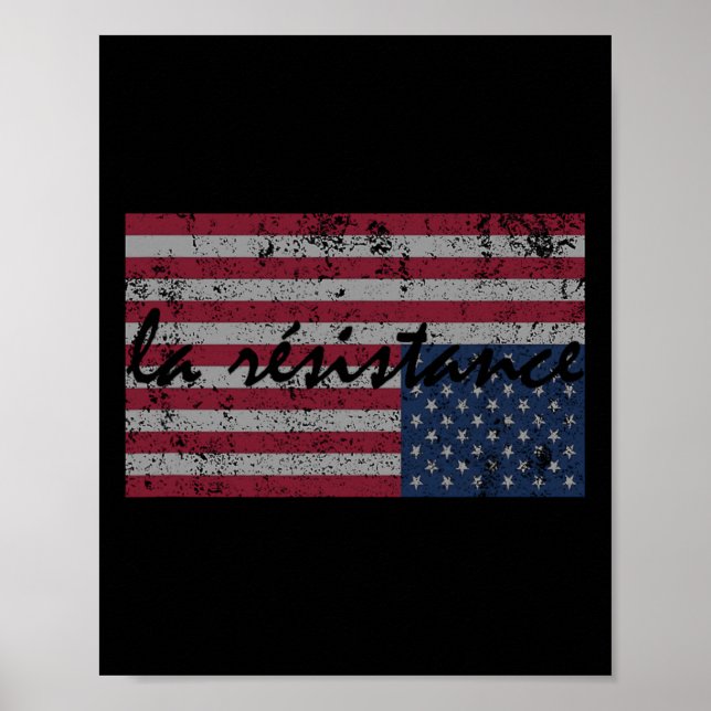 Póster Bandera Estadounidense La Resistencia Se Opone A E (Frente)