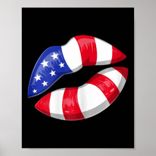 Póster Bandera Estadounidense Levanta Patriótico El 4 De 