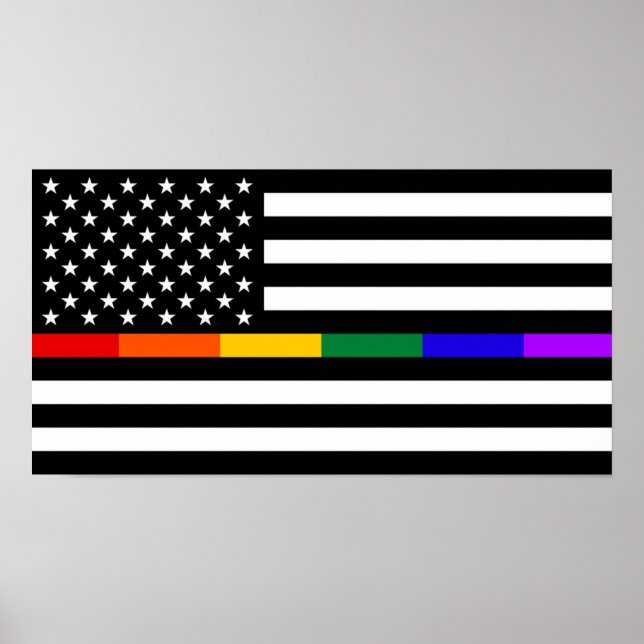 Póster Bandera estadounidense LGBTQ (Frente)