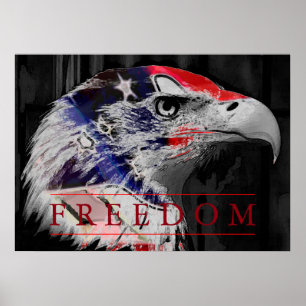 Póster Bandera estadounidense Libertad Poster de Águila E