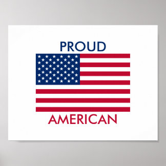 Póster Bandera estadounidense orgullosa Poster estadounid