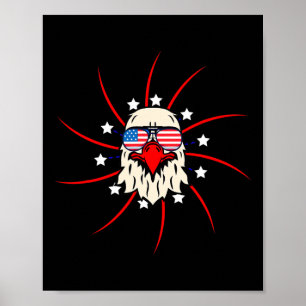 Póster Bandera Estadounidense Para El Día De La Independe