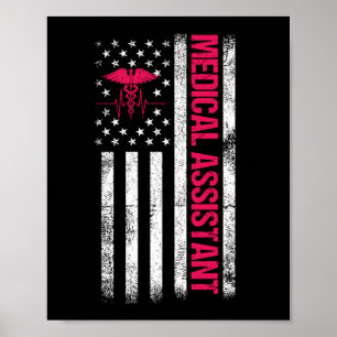 Póster Bandera estadounidense patriótica CMA, asistente m