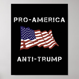 Póster Bandera estadounidense pro-América anti-Trump muje