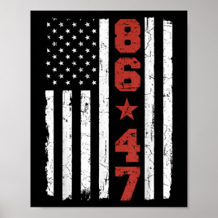 Póster Bandera estadounidense retro vintage 86 47 anti Tr
