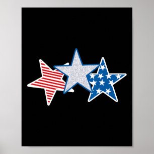 Póster Bandera estadounidense roja azul blanca norteameri